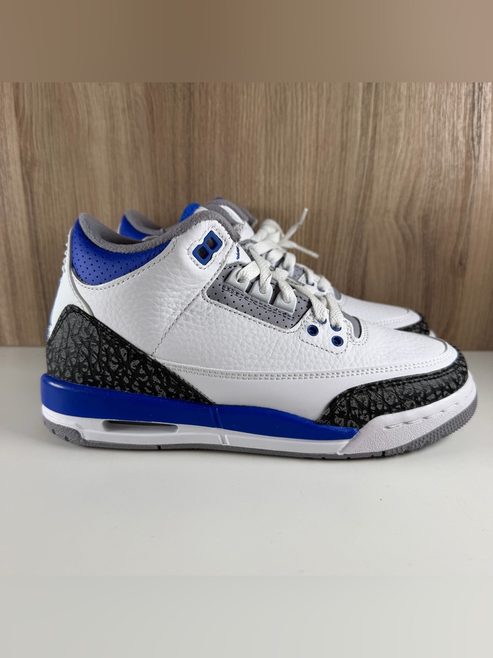 Nike Air Jordan 3 Retro GS Racer Blue White Black True 398614-145 4.5Y = 6 Women